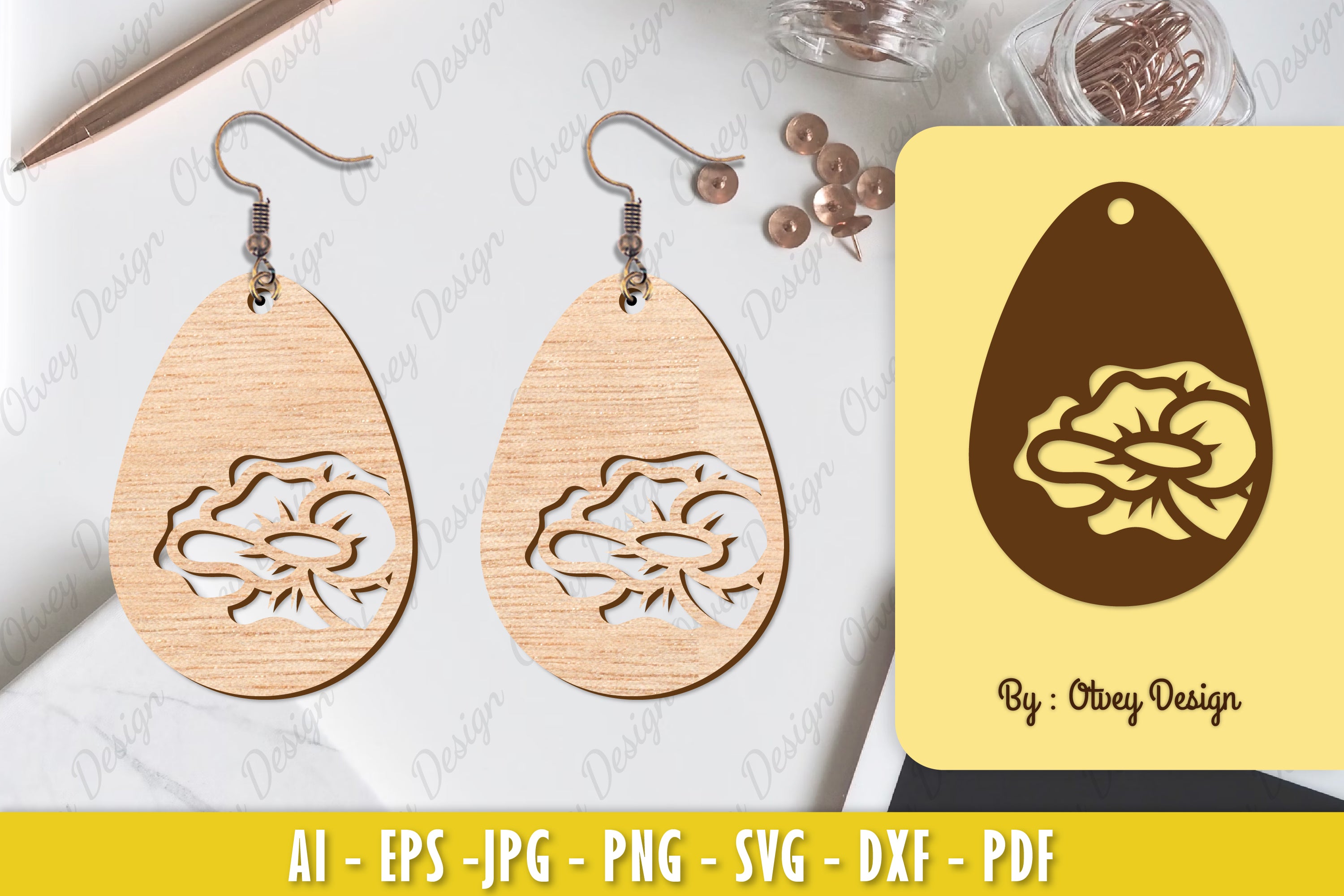 Flower Earring Laser Cut SVG Bundle 65 - CraftNest - Digital Crafting and Art