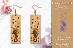 Sea Animals Earrings Laser Cut SVG Bundle 59 - CraftNest - Digital Crafting and Art