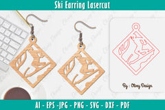 Ski Earring Laser Cut SVG Bundle 17 - CraftNest - Digital Crafting and Art