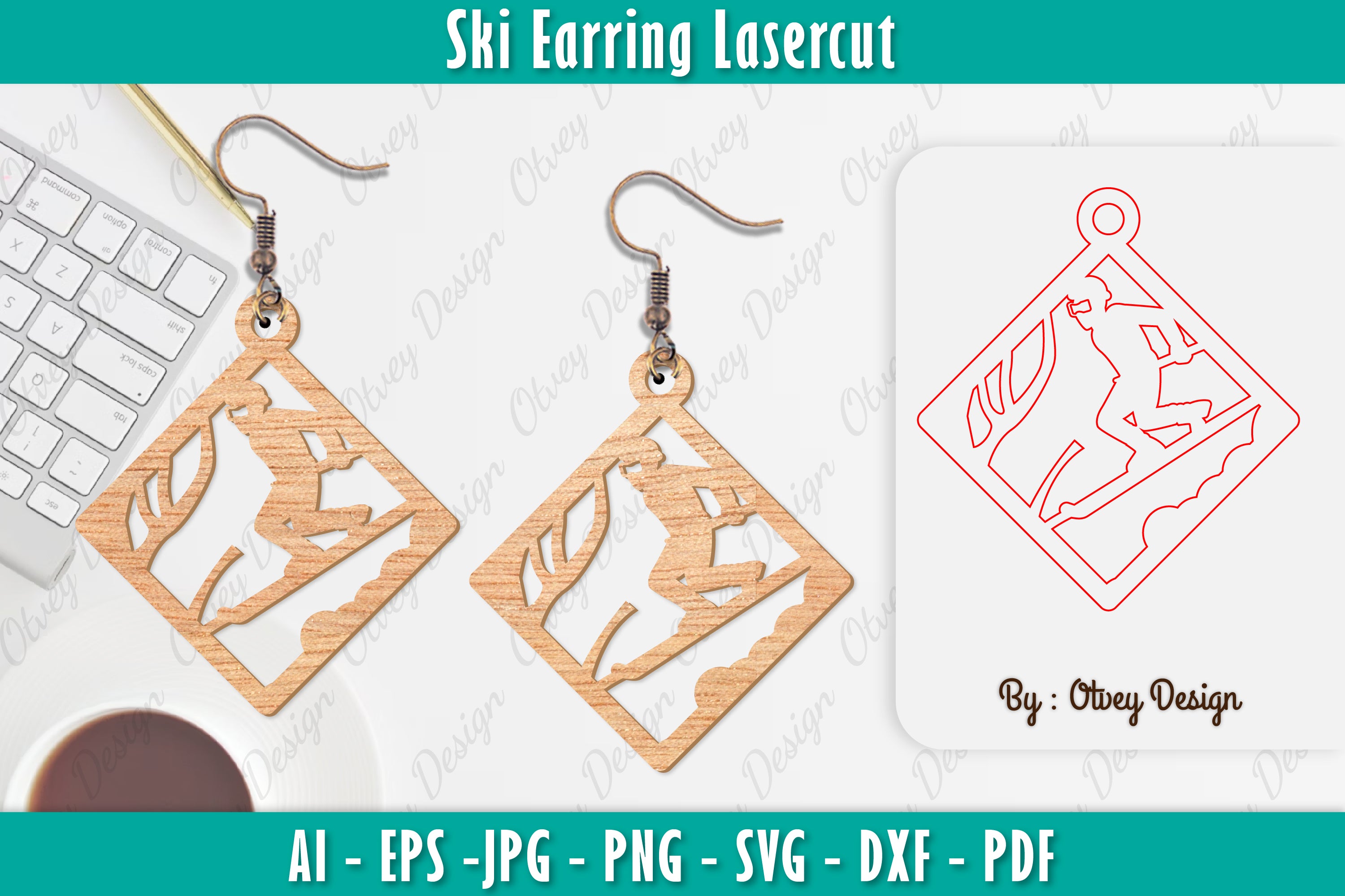 Ski Earring Laser Cut SVG Bundle 17 - CraftNest - Digital Crafting and Art