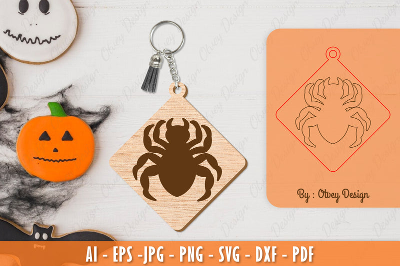 Halloween Keychain Laser Cut SVG Bundle 39 - CraftNest - Digital Crafting and Art
