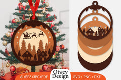 Christmas Scene Ornament Lasercut SVG Bundle 4 - CraftNest - Digital Crafting and Art