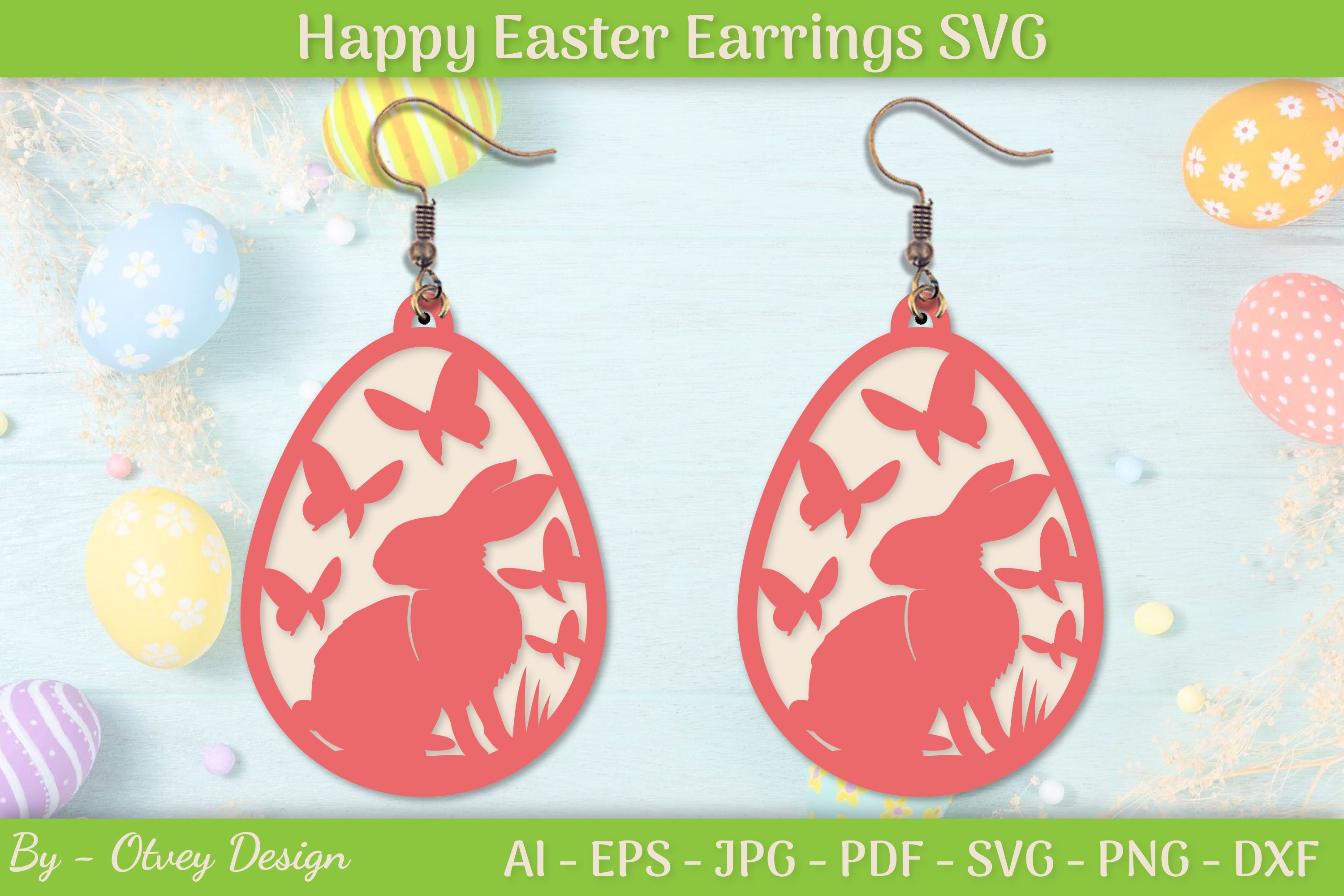 Easter Bunny Earring SVG Layered Bundle 5 - CraftNest - Digital Crafting and Art