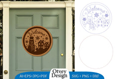 Snowman Round Door Ornament Lasercut SVG Bundle 5 - CraftNest - Digital Crafting and Art