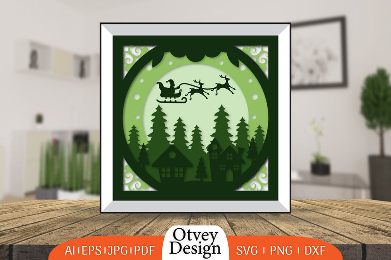 Christmas Scene Layered Papercut SVG Bundle 4 - CraftNest - Digital Crafting and Art