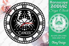 Horoscope Zodiac Sign Laser Cut Clock Template SVG Bundle 6 - CraftNest - Digital Crafting and Art