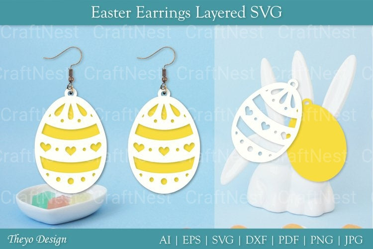 Easter Egg Earrings SVG Bundle