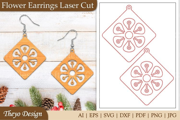 Earrings Lasercut Flower SVG Bundle