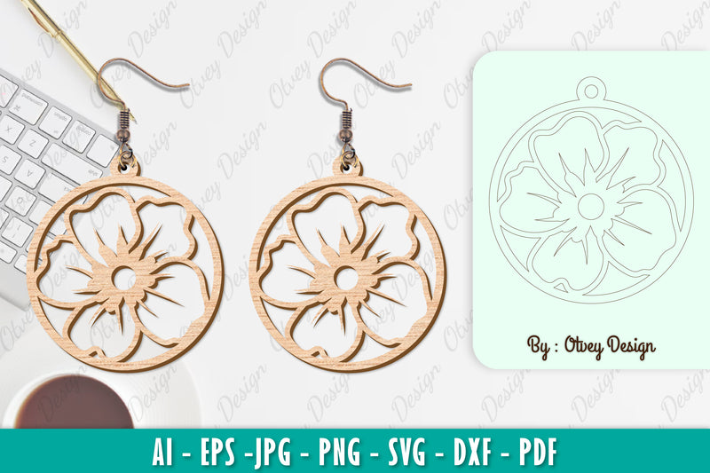 Flower Earring SVG Bundle 43 - CraftNest - Digital Crafting and Art
