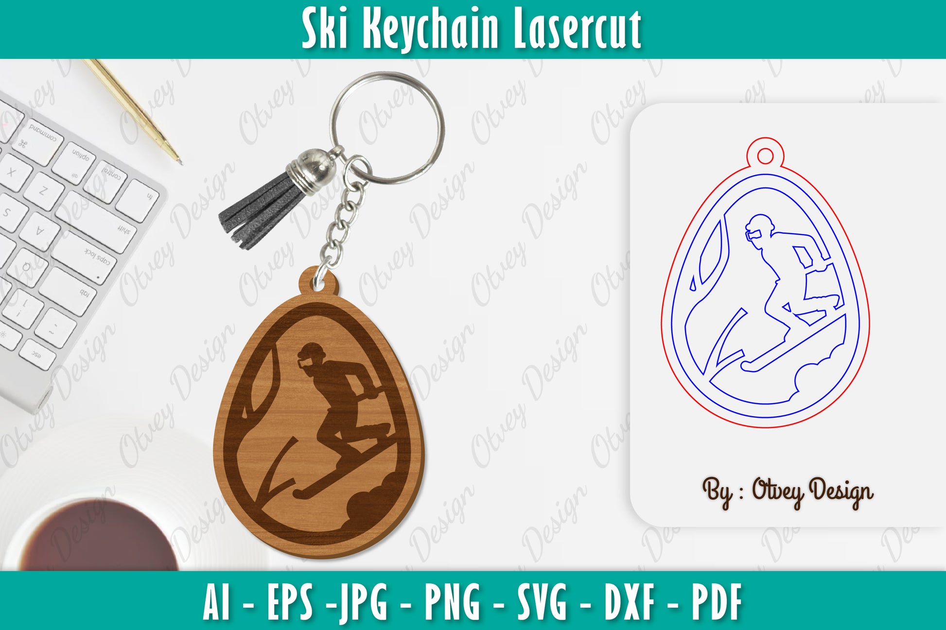 Ski Keychain Lasercut SVG Bundle 14 - CraftNest - Digital Crafting and Art