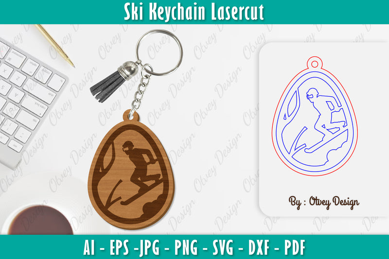 Ski Keychain Lasercut SVG Bundle 14 - CraftNest - Digital Crafting and Art