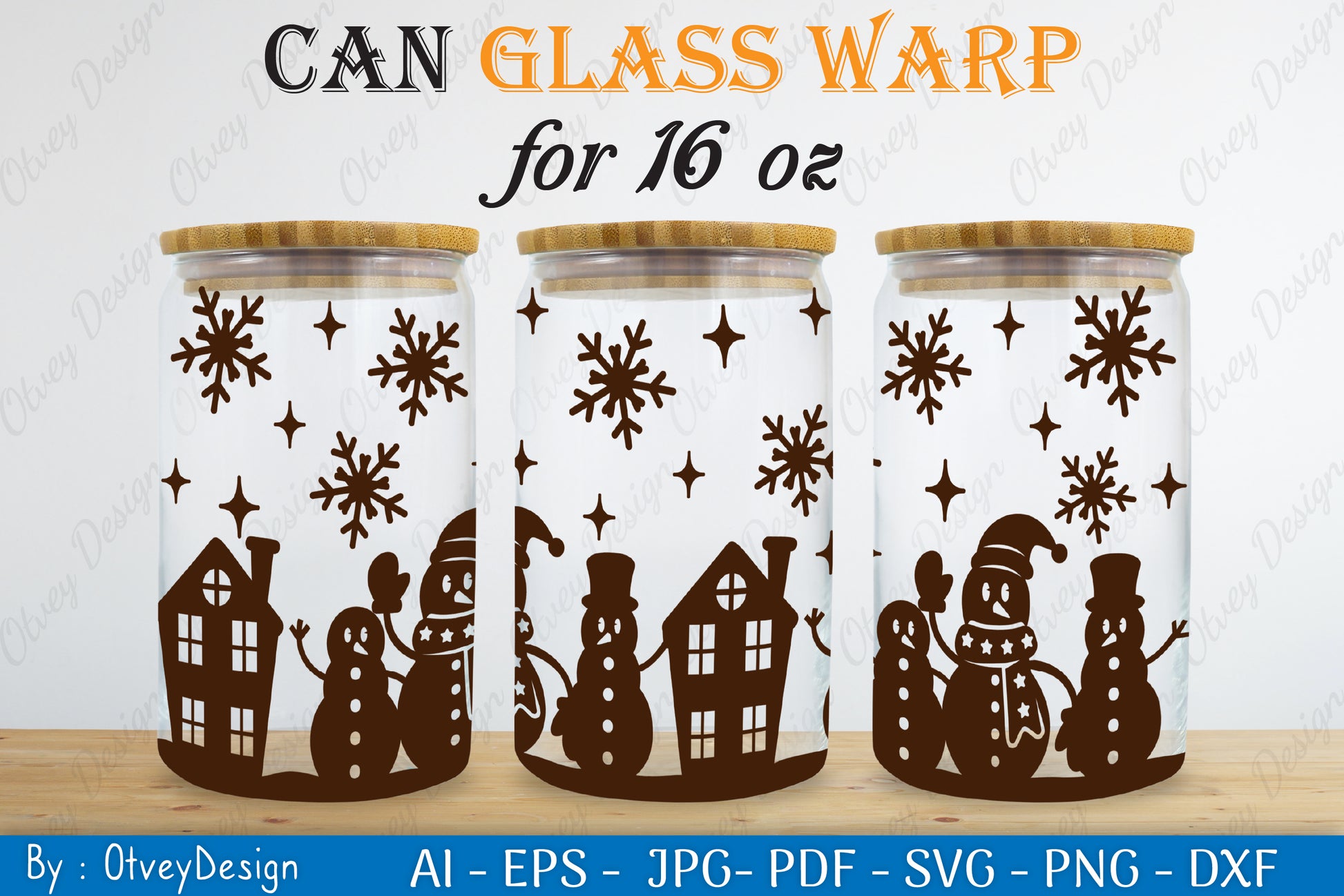 Snowman Can Glass 16 OZ SVG Bundle 3 - CraftNest - Digital Crafting and Art
