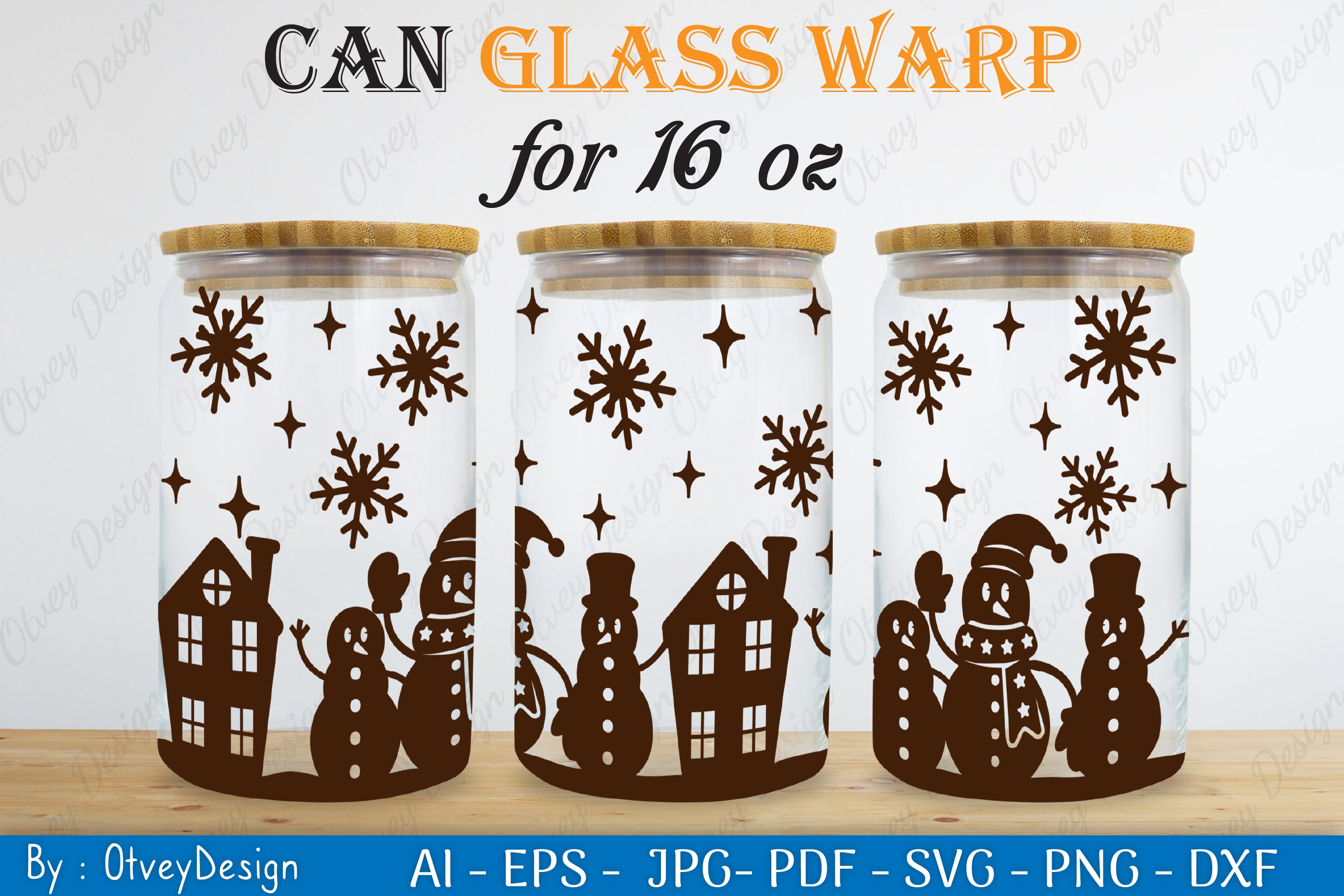 Snowman Can Glass 16 OZ SVG Bundle 3 - CraftNest - Digital Crafting and Art