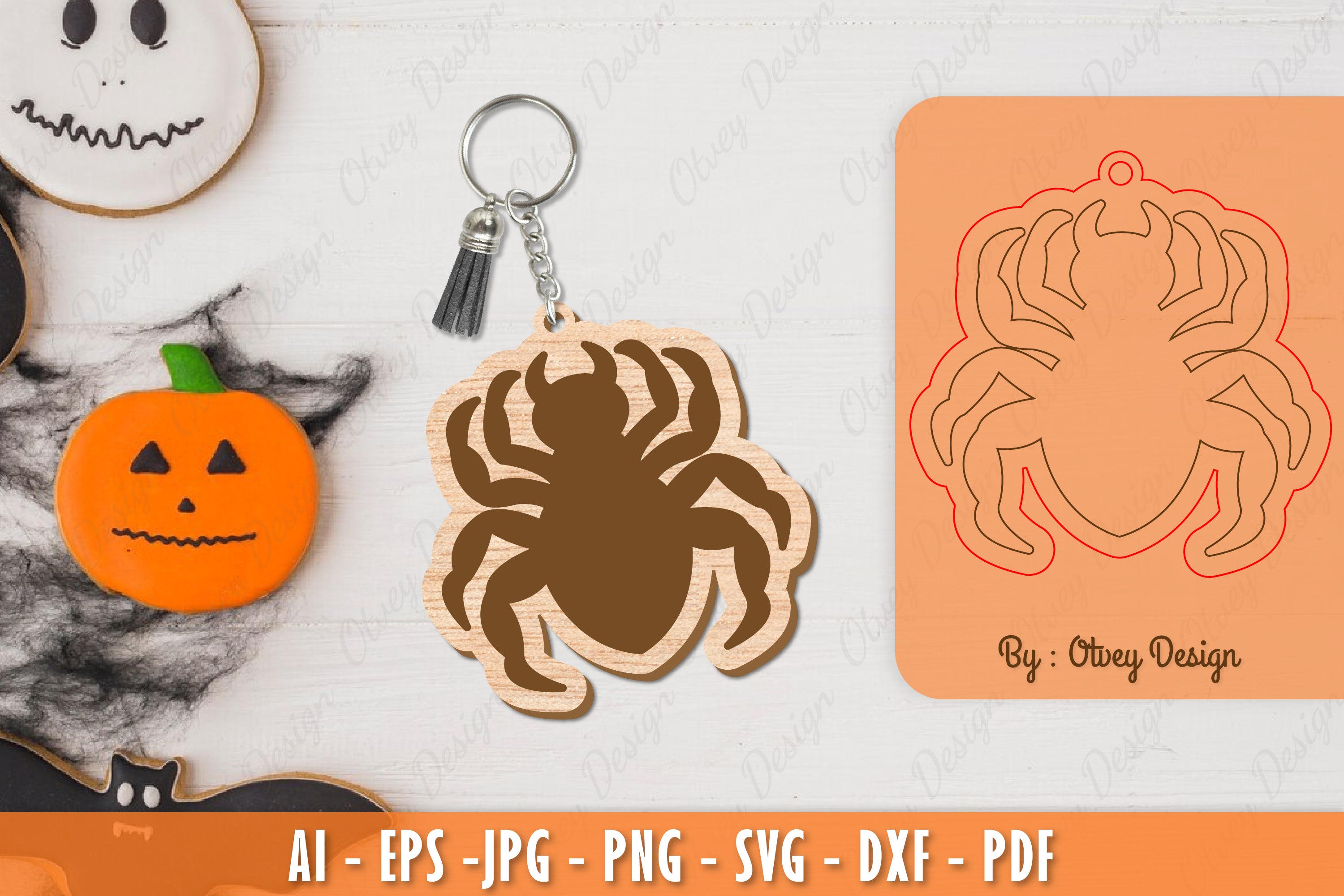 Halloween Keychain Laser Cut SVG Bundle 6 - CraftNest - Digital Crafting and Art