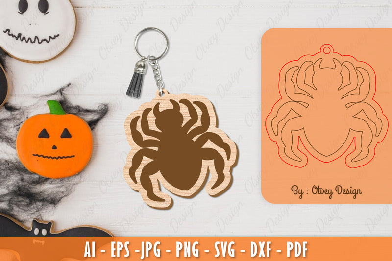 Halloween Keychain Laser Cut SVG Bundle 6 - CraftNest - Digital Crafting and Art