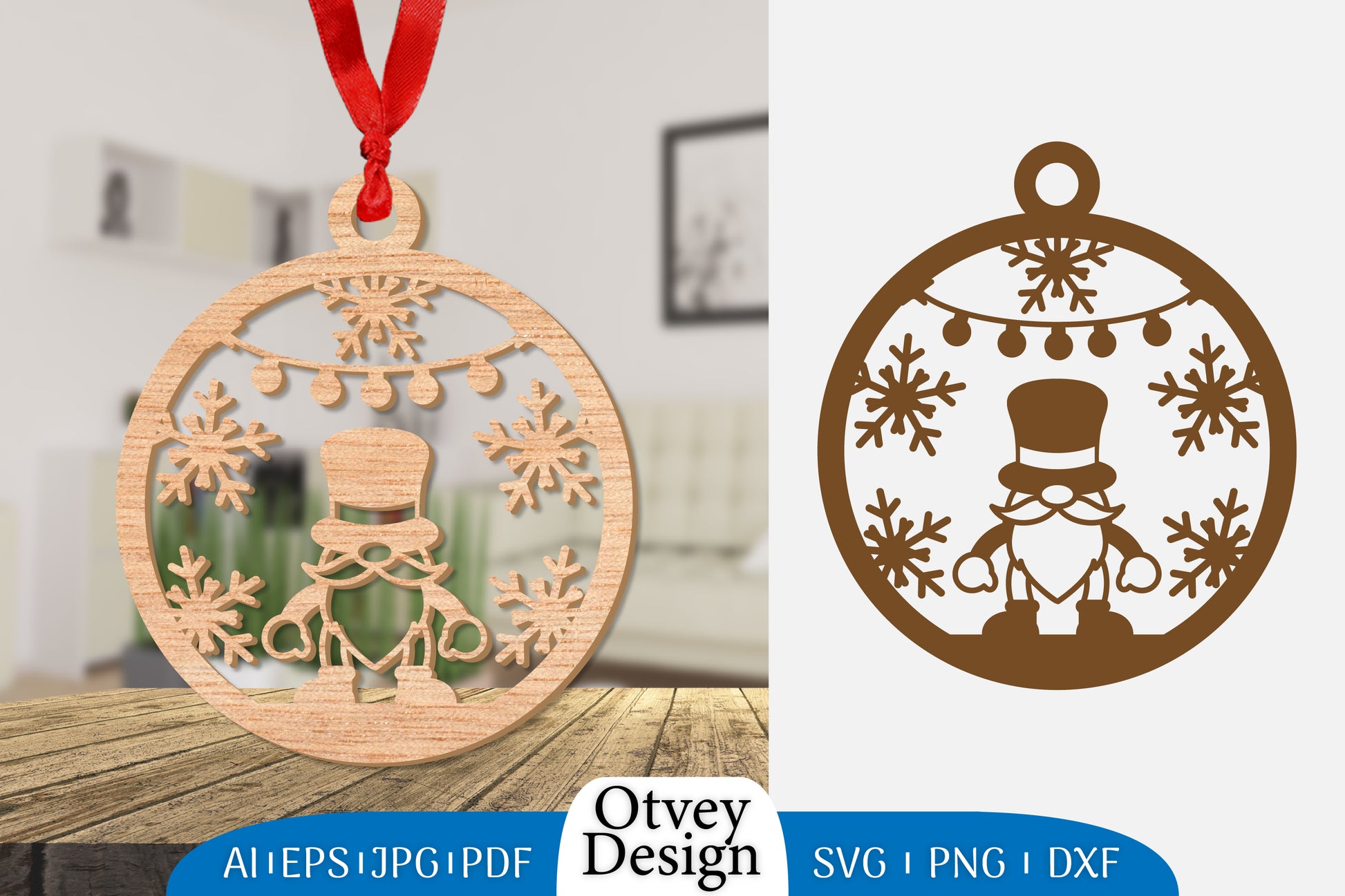 1619 Christmas Gnome Ornament Lasercut SVG Bundle - CraftNest - Digital Crafting and Art