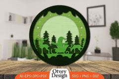 Christmas Round Santa Sleigh 3D Lasercut SVG Bundle 4 - CraftNest - Digital Crafting and Art