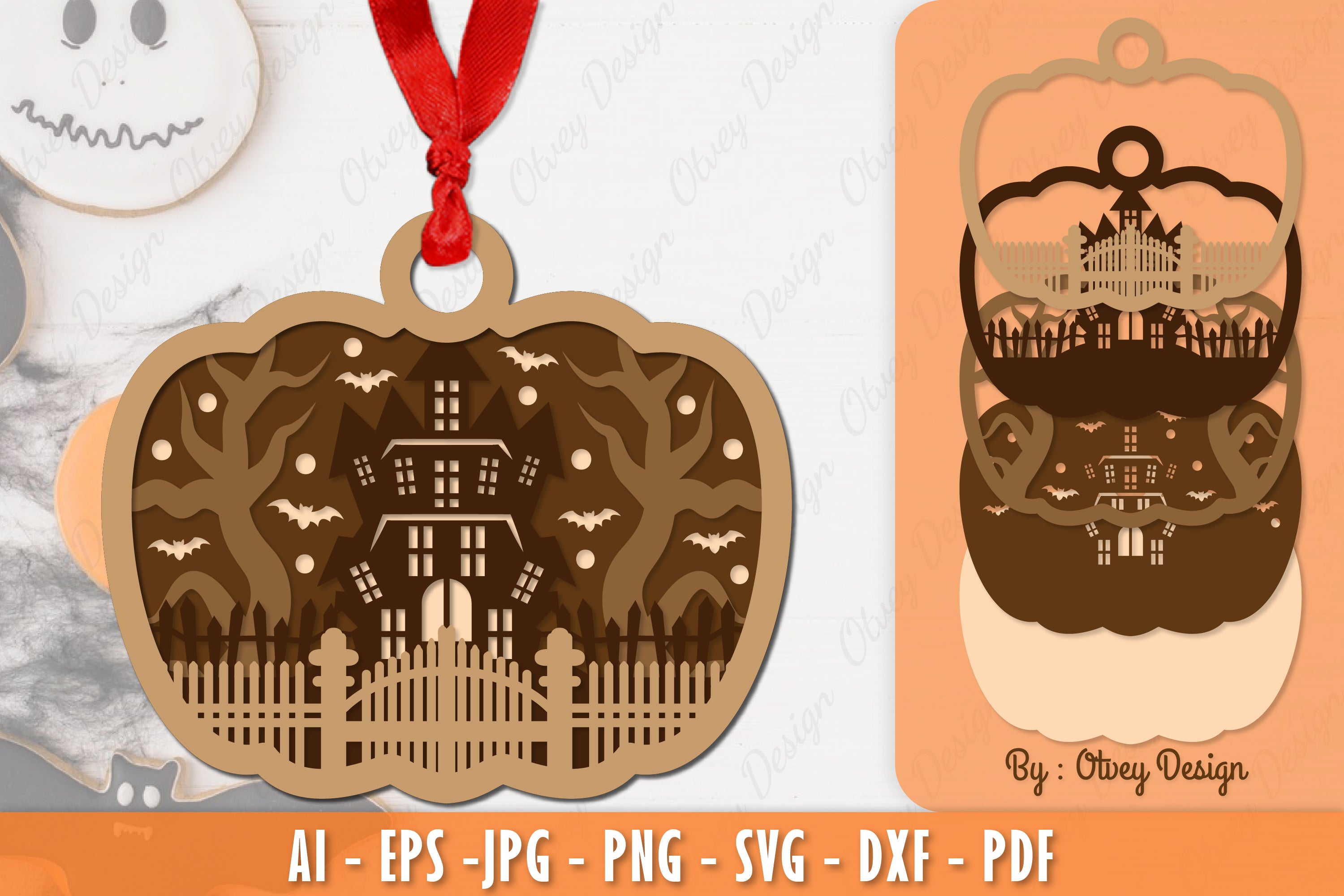 Halloween Ornament Lasercut SVG Bundle 5 - CraftNest - Digital Crafting and Art