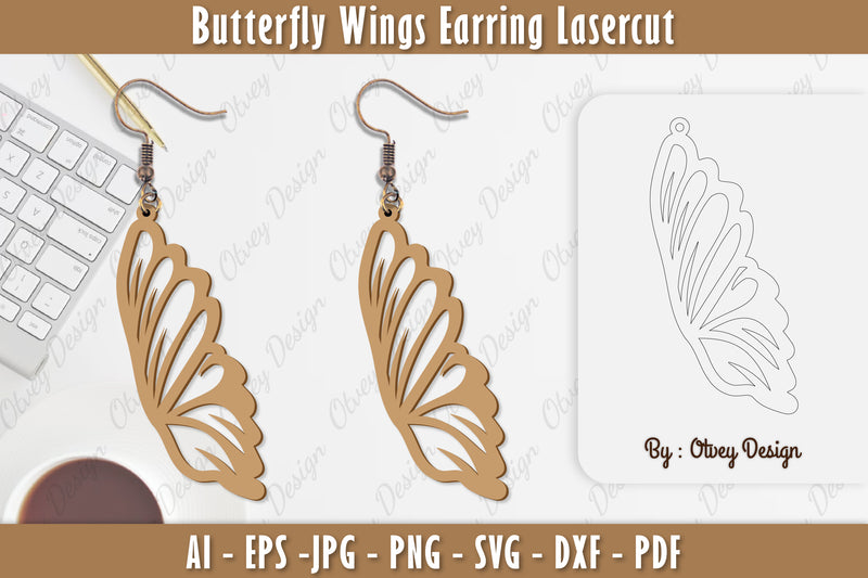 Butterfly Earring Lasercut SVG Bundle 11 - CraftNest - Digital Crafting and Art