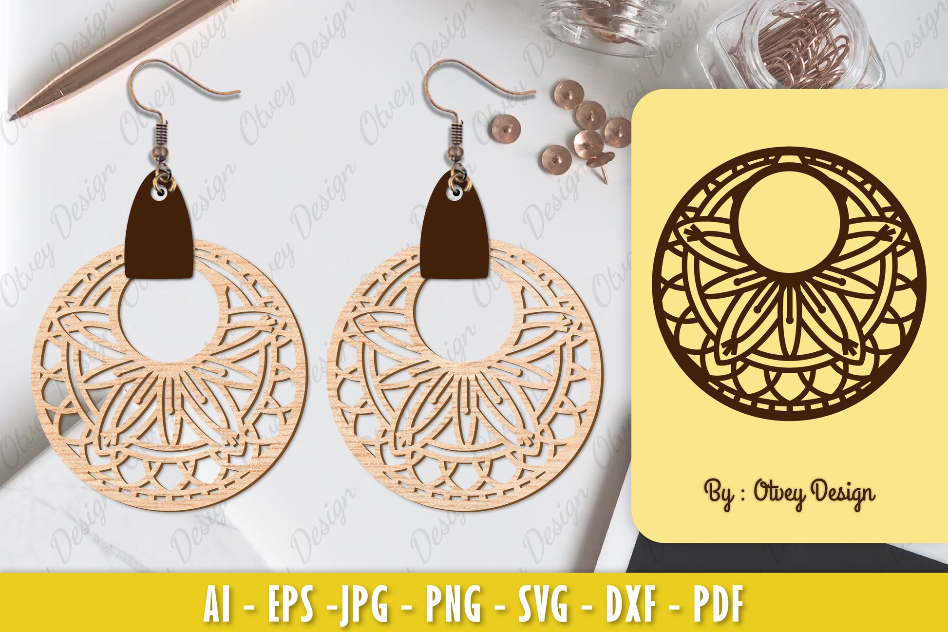 Earrings Mandala SVG Bundle 5 - CraftNest - Digital Crafting and Art