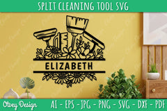 Split Monogram Cleaning Tool SVG Bundle 6 - CraftNest - Digital Crafting and Art