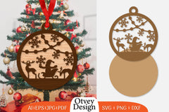 Ornament Christmas Santa Sleigh Lasercut SVG Bundle 13 - CraftNest - Digital Crafting and Art