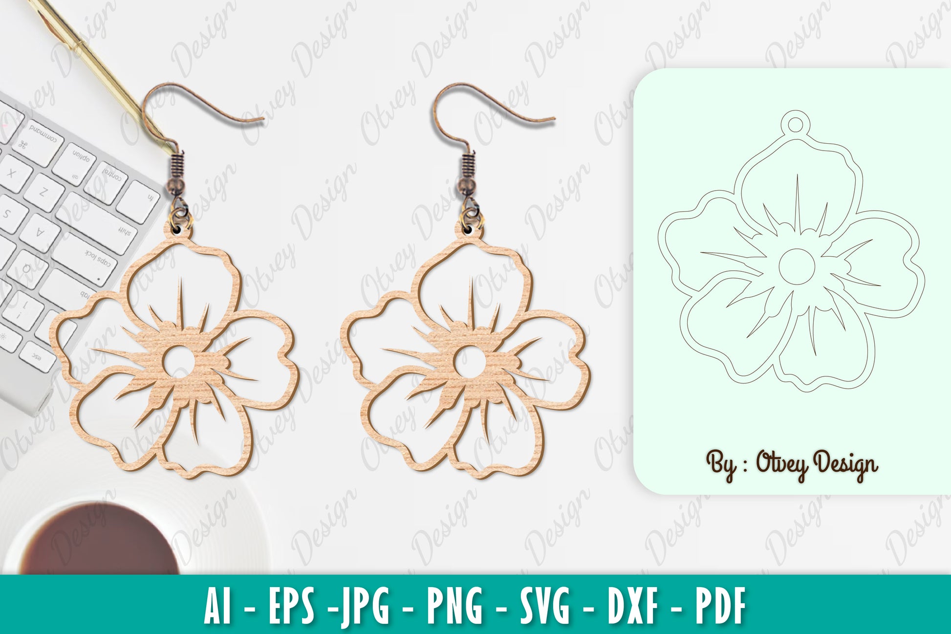 Flower Earring SVG Bundle 7 - CraftNest - Digital Crafting and Art