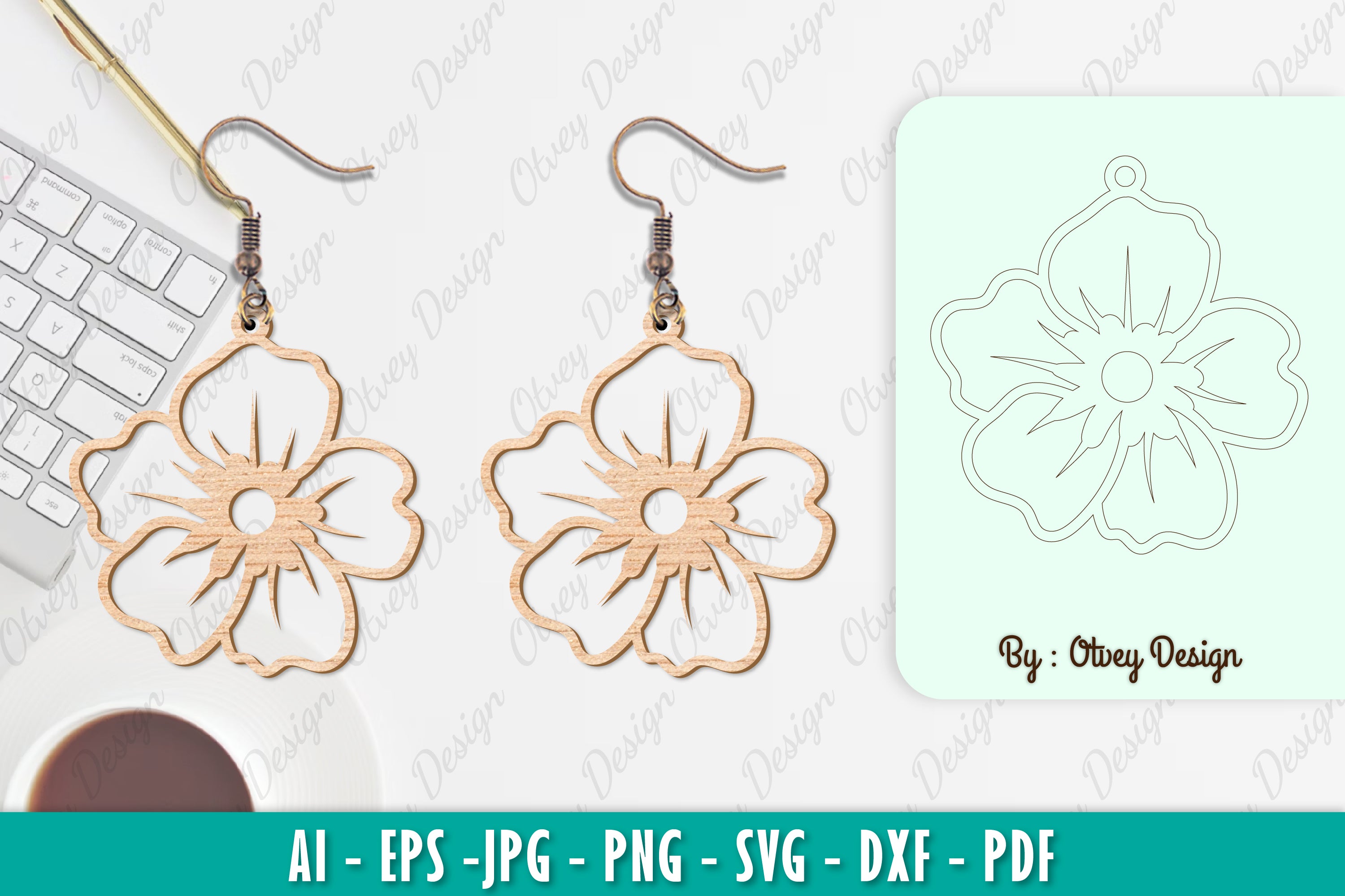 Flower Earring SVG Bundle 7 - CraftNest - Digital Crafting and Art