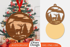 Christmas Deer Ornament Lasercut SVG Bundle 3 - CraftNest - Digital Crafting and Art