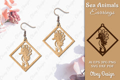 Sea Animals Earrings Laser Cut SVG Bundle 26 - CraftNest - Digital Crafting and Art