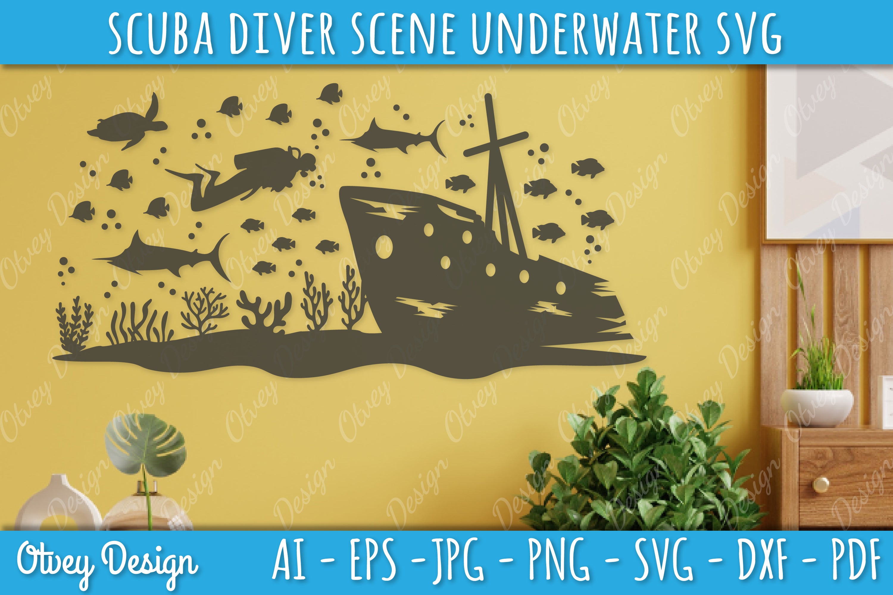 Scuba Diver Underwater World SVG Bundle 4 - CraftNest - Digital Crafting and Art