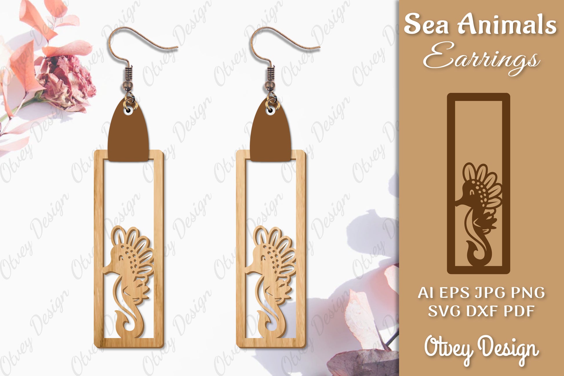 Sea Animals Earrings Laser Cut SVG Bundle 68 - CraftNest - Digital Crafting and Art