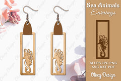 Sea Animals Earrings Laser Cut SVG Bundle 68 - CraftNest - Digital Crafting and Art
