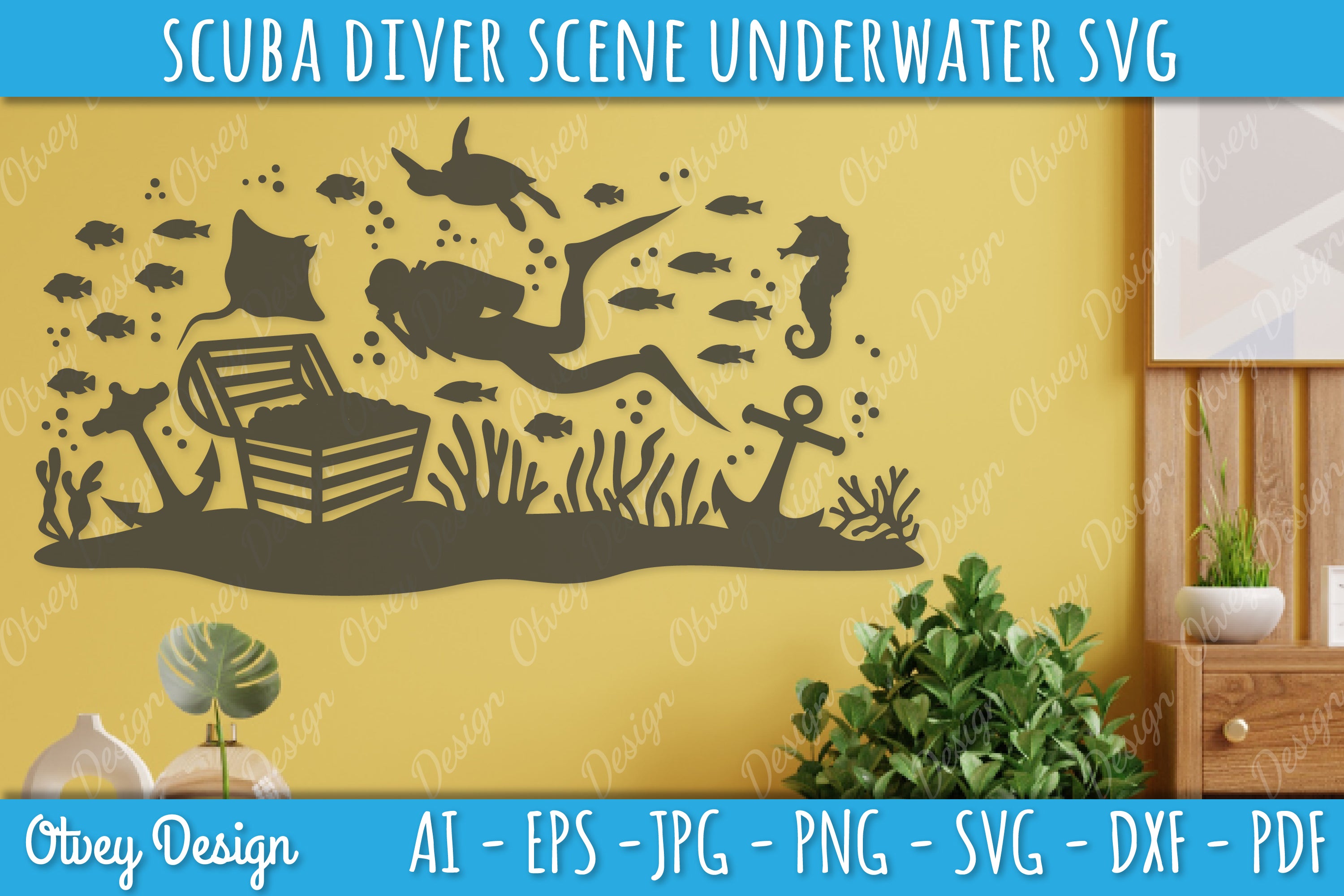 Scuba Diver Underwater World SVG Bundle 7 - CraftNest - Digital Crafting and Art