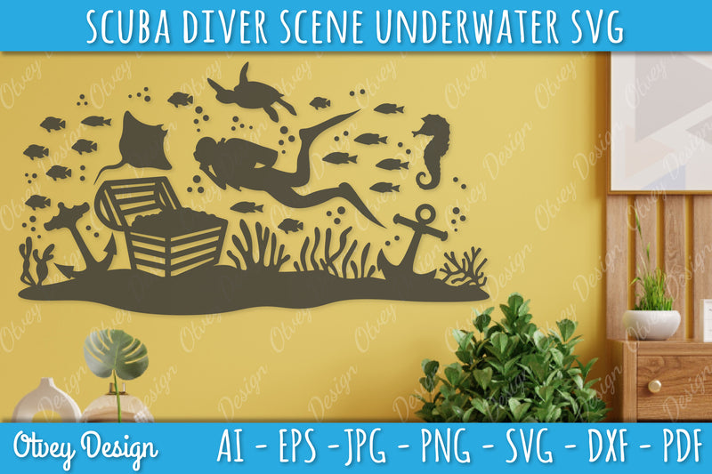 Scuba Diver Underwater World SVG Bundle 7 - CraftNest - Digital Crafting and Art
