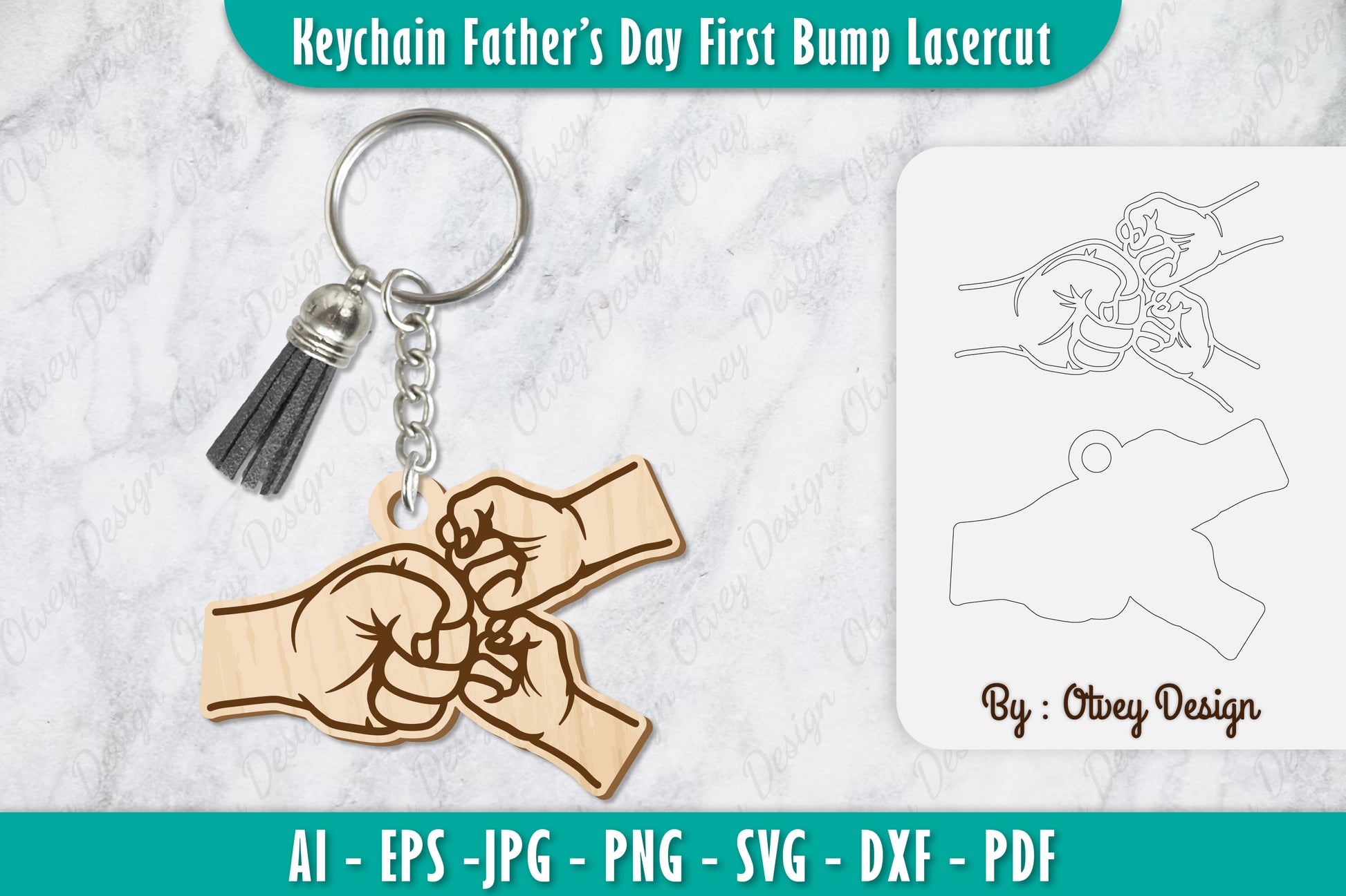 Father's Day Fist Bump Keychain SVG Bundle 12 - CraftNest - Digital Crafting and Art