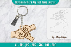 Father's Day Fist Bump Keychain SVG Bundle 12 - CraftNest - Digital Crafting and Art