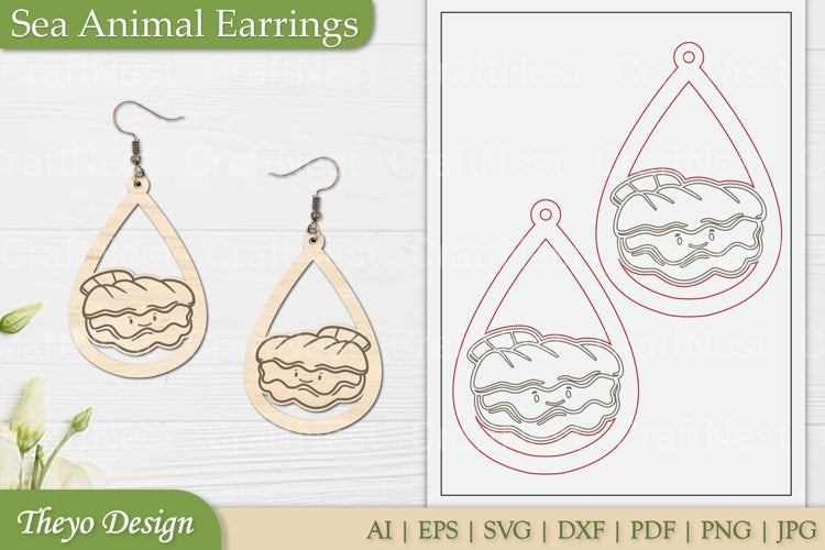 Sea Animal Earrings SVG Bundle