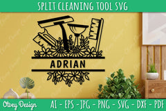 Split Monogram Cleaning Tool SVG Bundle 3 - CraftNest - Digital Crafting and Art