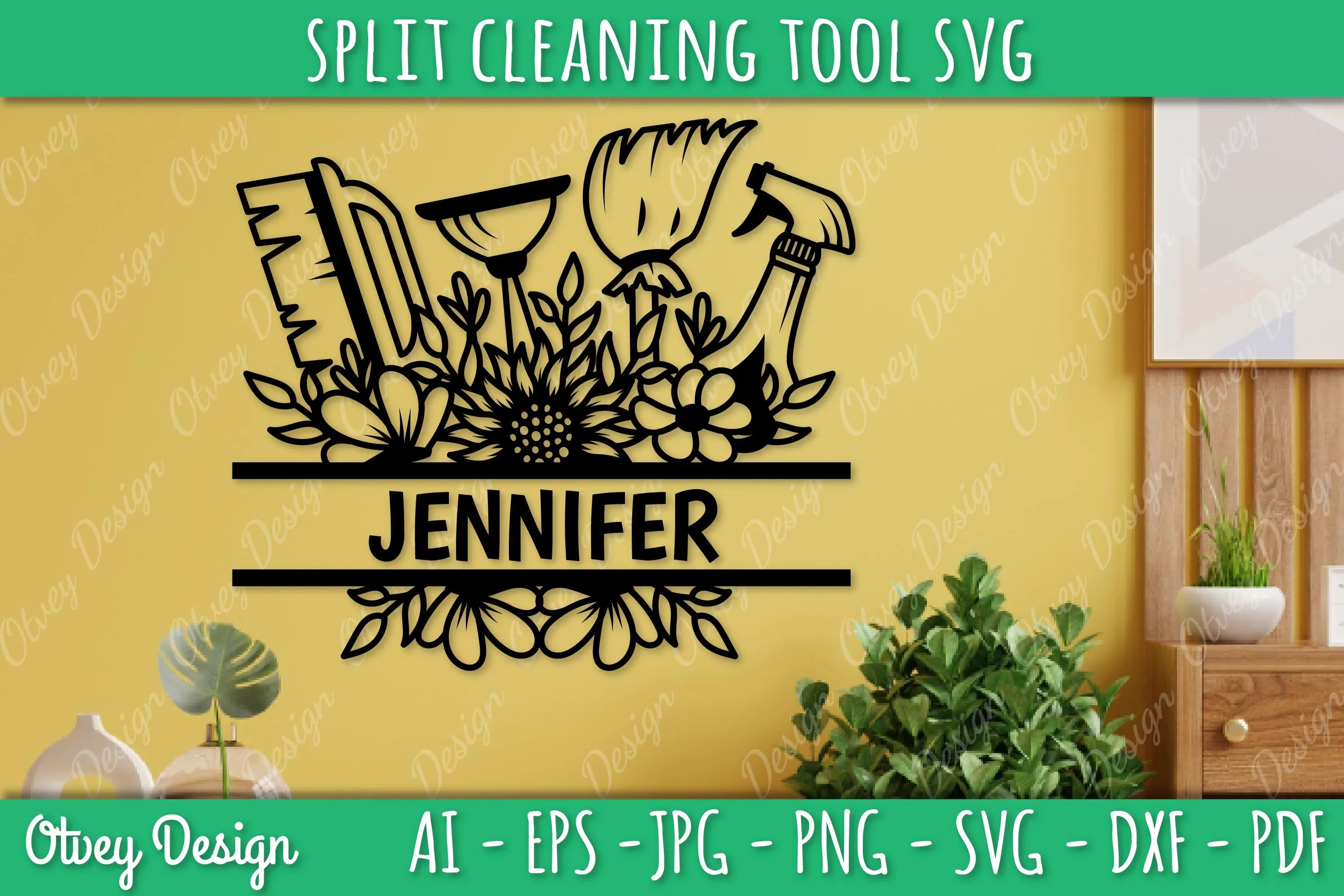 Split Monogram Cleaning Tool SVG Bundle 1 - CraftNest - Digital Crafting and Art