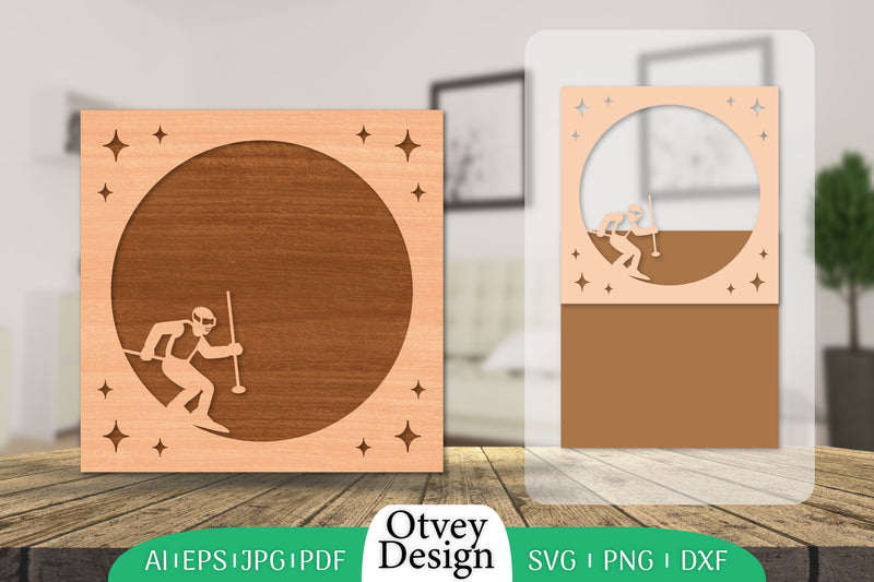 Ski Laser Cut Photo Frame SVG Bundle 5 - CraftNest - Digital Crafting and Art