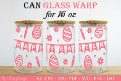 Happy Easter Day 16oz Can Glass Wrap SVG Bundle 8 - CraftNest - Digital Crafting and Art