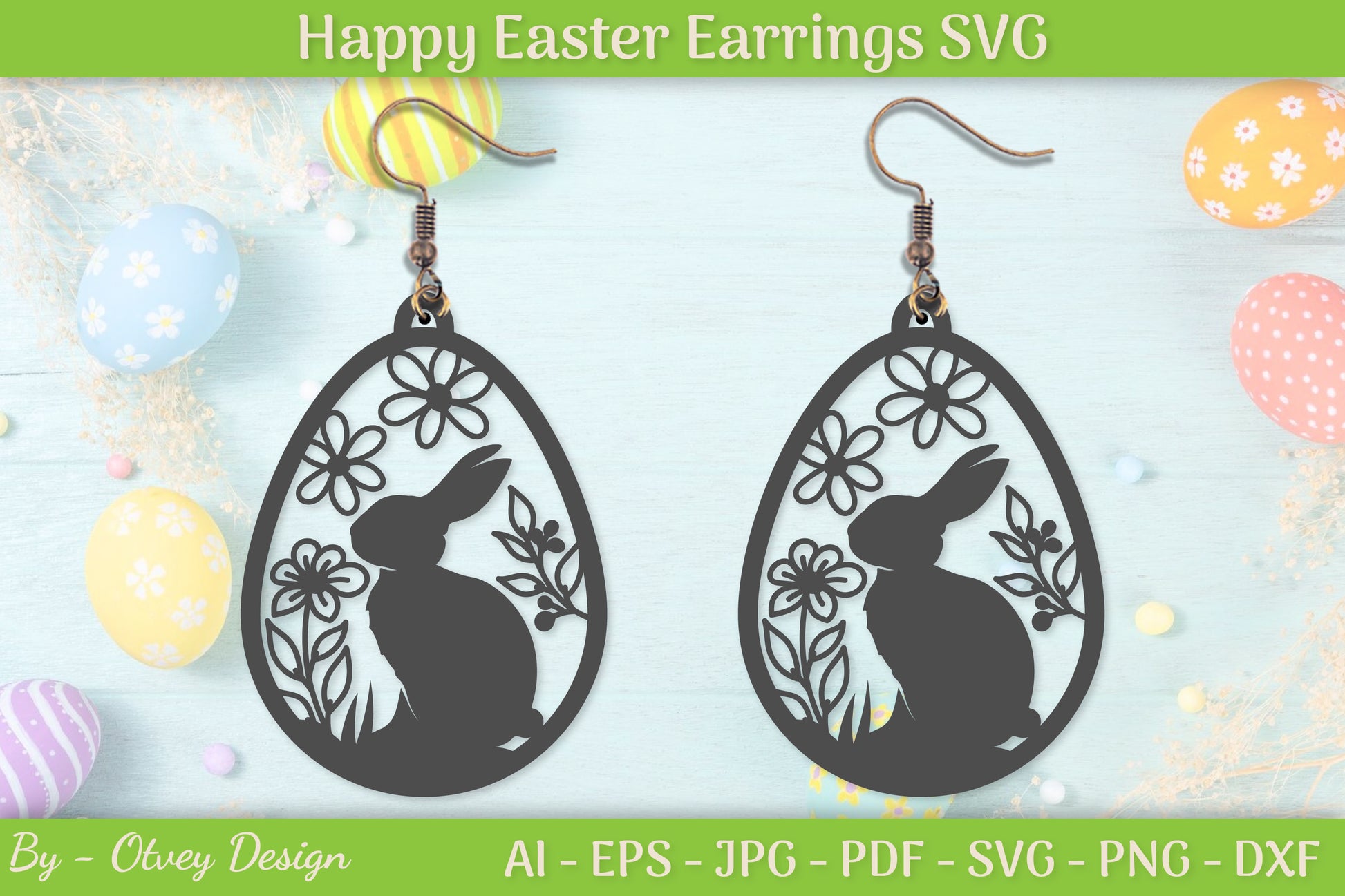Easter Bunny Earring SVG Bundle 23 - CraftNest - Digital Crafting and Art