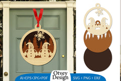 Snowman Ornament Lasercut SVG Bundle 6 - CraftNest - Digital Crafting and Art