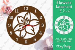 Flowers Clock SVG LaserCut SVG Bundle 6 - CraftNest - Digital Crafting and Art