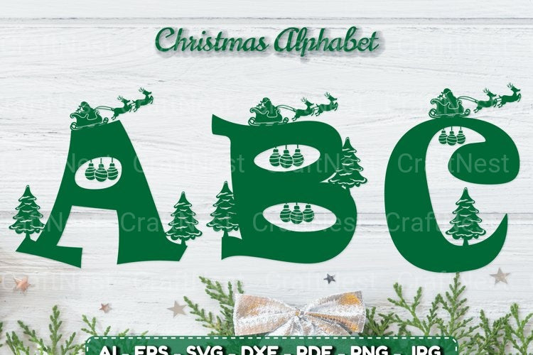 Alphabet Christmas Scene SVG