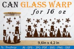 Snowman Can Glass 16 OZ SVG Bundle 4 - CraftNest - Digital Crafting and Art