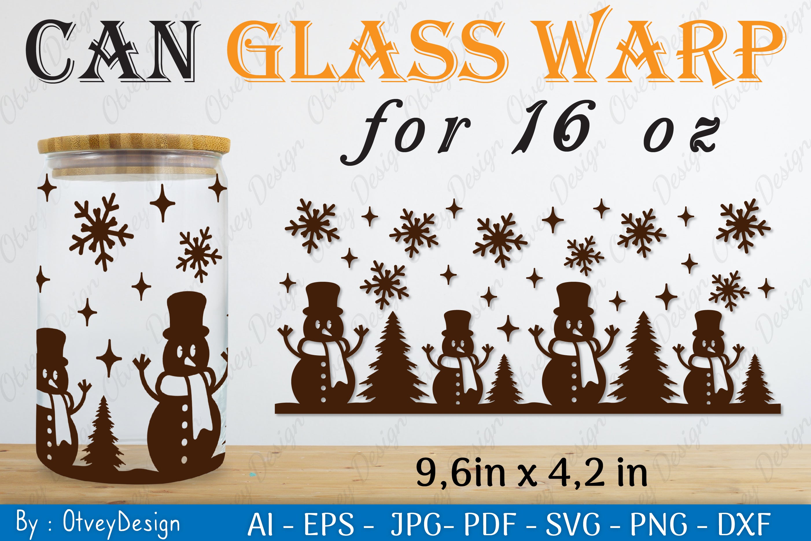 Snowman Can Glass 16 OZ SVG Bundle 4 - CraftNest - Digital Crafting and Art