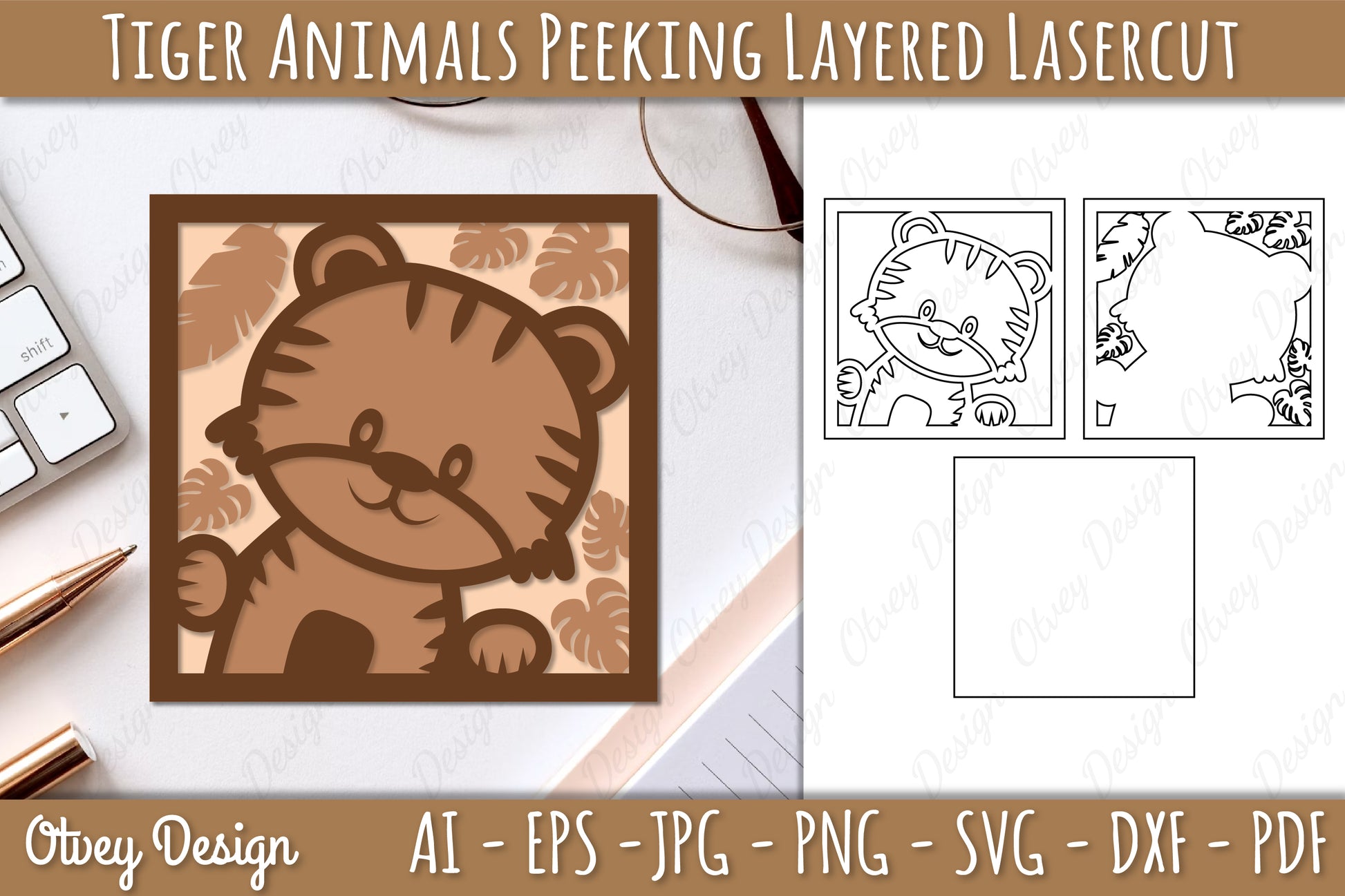 Animals Peeking Layered Lasercut SVG Bundle 11 - CraftNest - Digital Crafting and Art