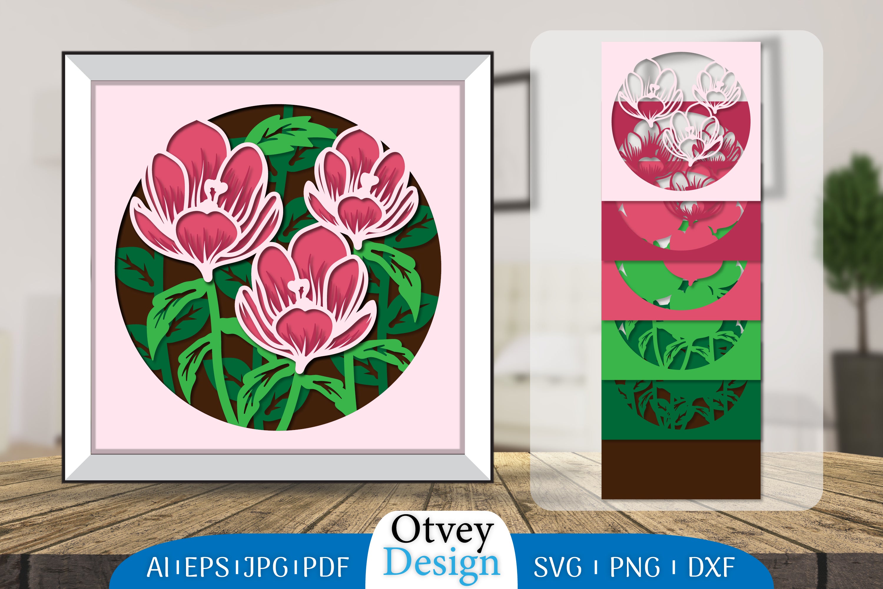 3D Layered Flower Papercut SVG Bundle 7 - CraftNest - Digital Crafting and Art